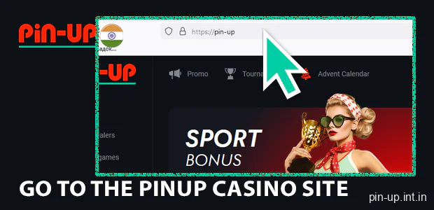 Go to the PinUp casino site