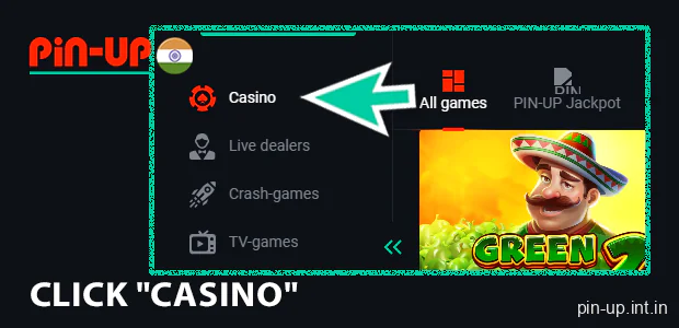 Click "Casino"