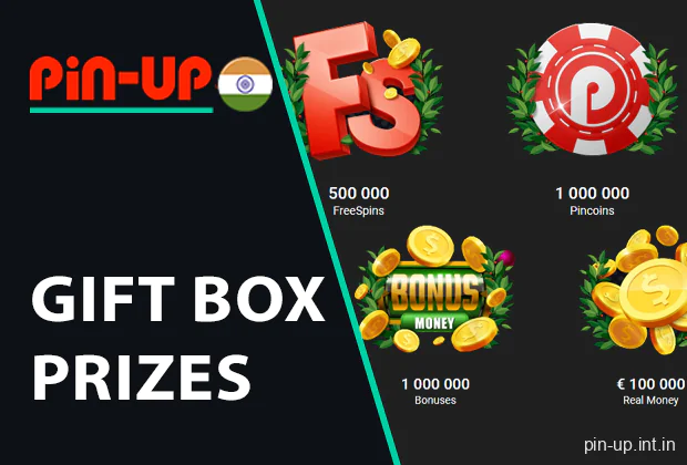 Explore available rewards in Pin Up gift boxes