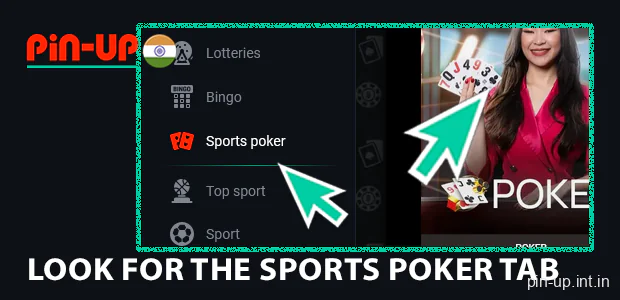 look for the Sports Poker tab on Pin Up