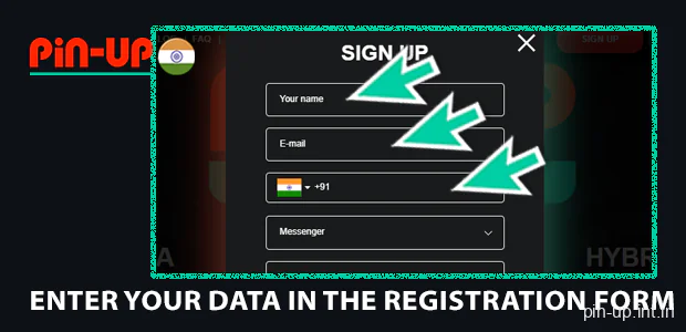 Enter your data in the registration form