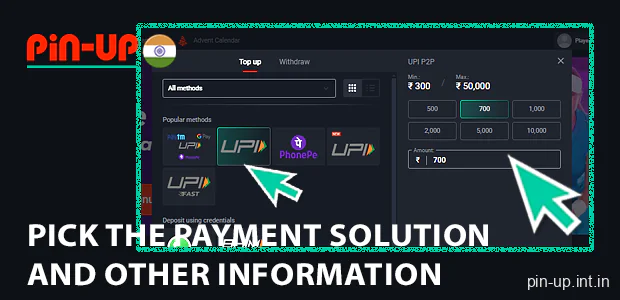 Pick the payment solution and other information